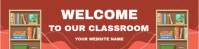 Red Joyful Welcome To Our Classroom Google Header Banner  Google Classroom Banner template