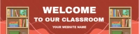 Red Joyful Welcome To Our Classroom Google Header Banner  Google Classroom Banner template