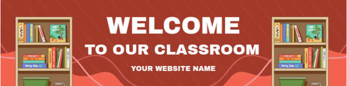 Red Joyful Welcome To Our Classroom Google Header Banner  Google Classroom Banner template