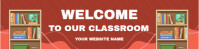 Red Joyful Welcome To Our Classroom Google Header  Google Classroom Banner template