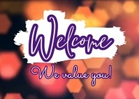 Red Joyful Welcome We Value You Video  Postcard template