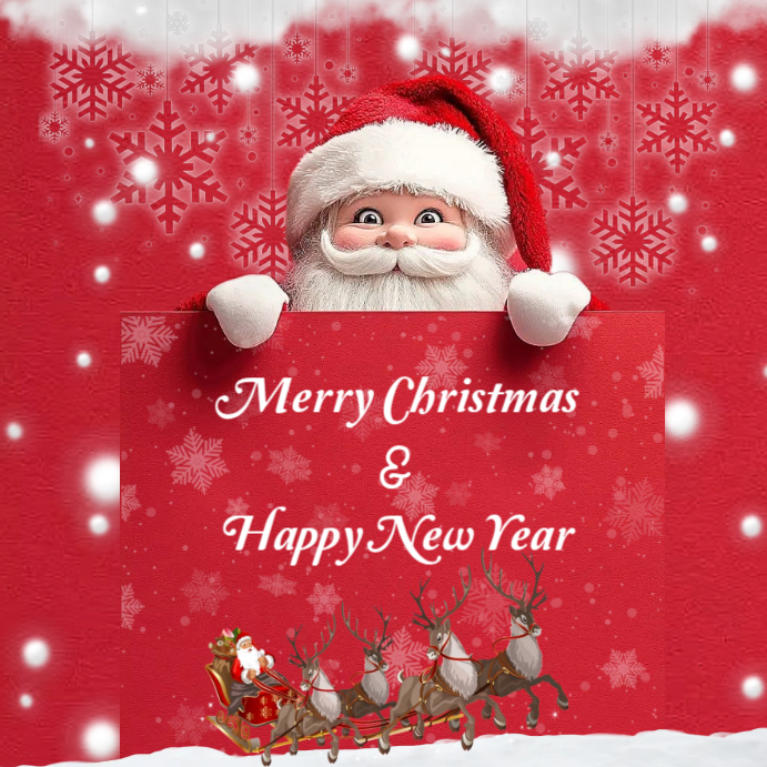 Copy of Red Joyful White Merry Christmas And Happy New Year Instagram ...