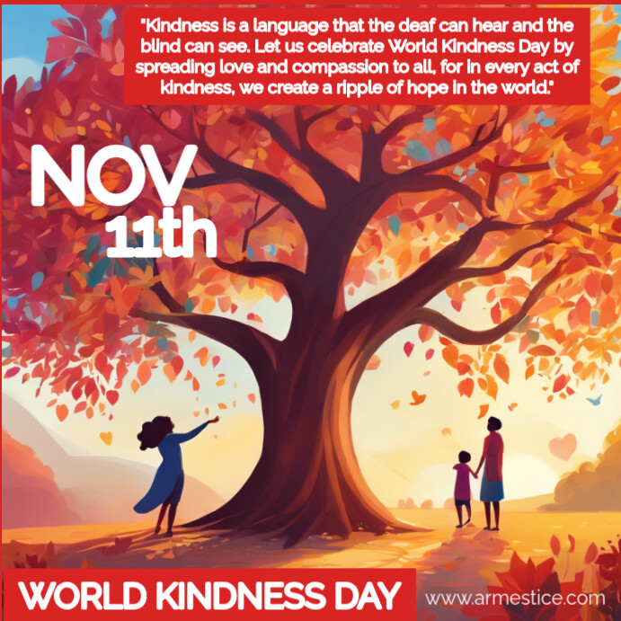 Kindness Posts Copy of Red Joyful World Kindness Day Instagram Post | PosterMyWall