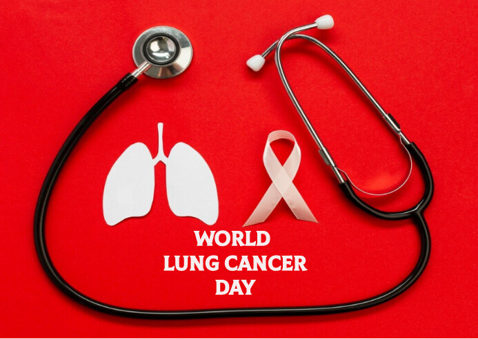 Red Joyful World Lung Cancer Day Postcard Template | PosterMyWall