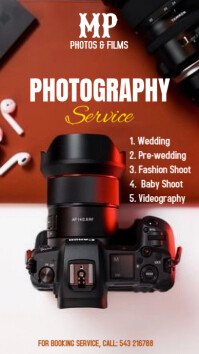 Red Joyful World Photography Day  Digital Display (9:16) template
