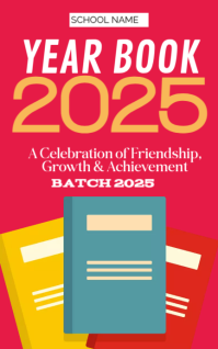 Red Joyful Year Book 2025 Kindle/book Covers template
