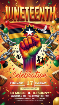 Red Juneteenth Celebration Instagram Story template