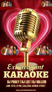 Red Karaoke Night Instagram Story Video template