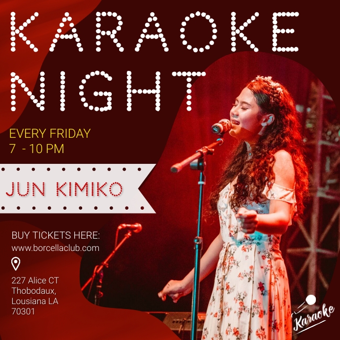 Copy of Red Karaoke Night Square Post PosterMyWall