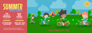 黄色 Summer Kids Camp Facebook Cover Photo Template