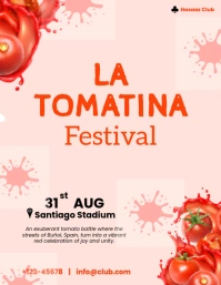 Red La Tomatina Flyer template