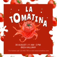 Red La Tomatina Square Instagram Post Instagram-bericht template