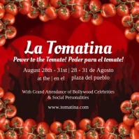 Red La Tomatina Square Video Quadrat (1:1) template