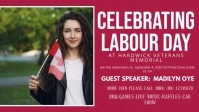 Red Labour Day Digital Display Video Ad Facebook-omslagvideo (16:9) template