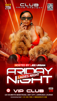 Red Ladies Night Club Event Instagram Story template