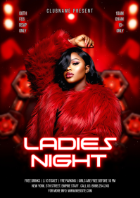 Red Ladies Night Event A4 template