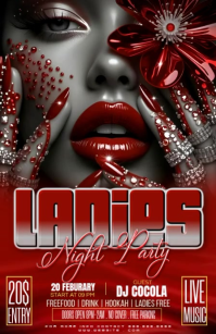 Red Ladies Night Party Half Page Wide Video template