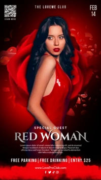 Red Ladies Party Poster Instagram Story template