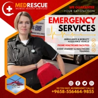 Red Lady Medical Services Instagram Post Temp template