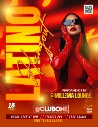 Red Latin Night Party Video Flyer Flyer (us Letter) template