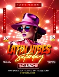 Red Latin Night Party Video Flyer Flyer (us Letter) template