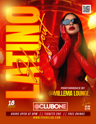 Red Latino Night Party Flyer Flyer (us Letter) template