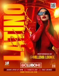 Red Latino Night Party Flyer Flyer (us Letter) template
