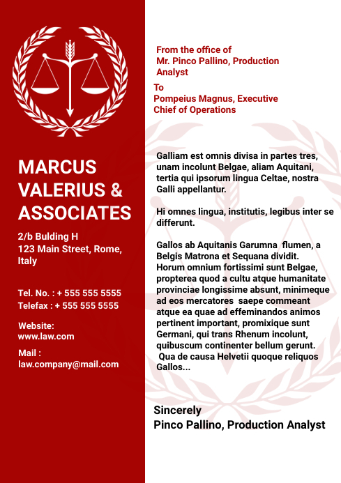 Red Law Und Anwalt Briefkopf Design Templa Vorlage Postermywall