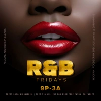Red Lipstick Shadow Sexy Lips R&B Night Flyer Publicação no Instagram template