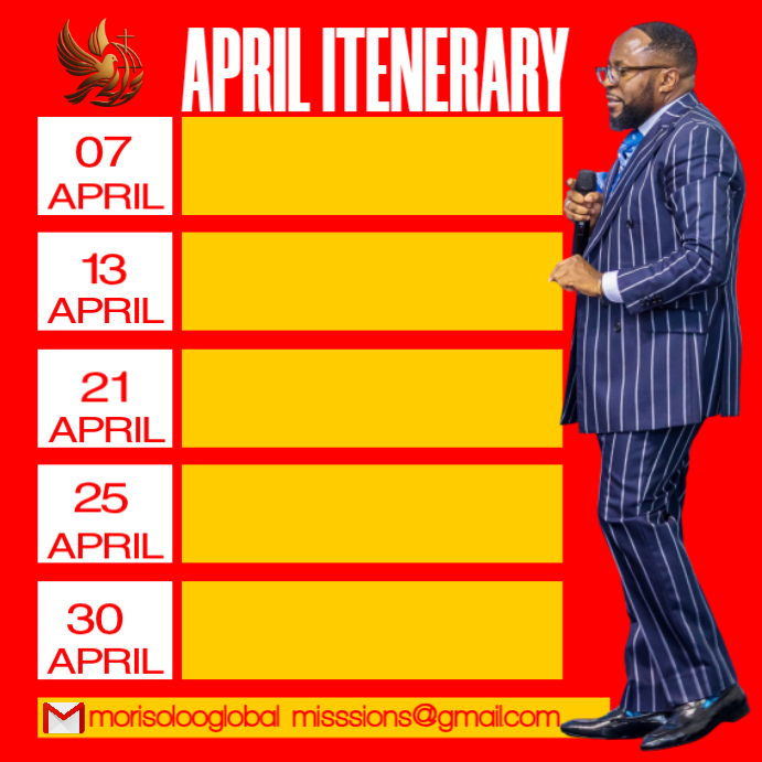 April Itinerary Instagram Ad Template | PosterMyWall