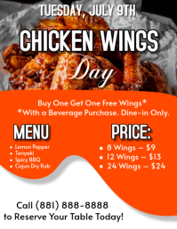 Red List-based Chicken Wings Night Flyer (us Letter) template