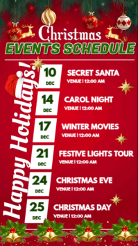 Rood Christmas Events Schedule Instagram Story Template
