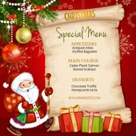 Red List-based Christmas Menu Design Instagram Post template