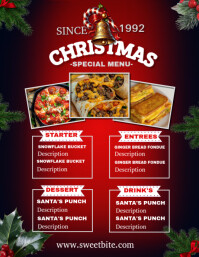 Red Christmas Special Menu Løbeseddel Template