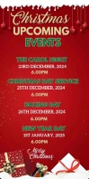 Red List-based Christmas Upcoming Events  Roll Up Banner 3' × 6' template