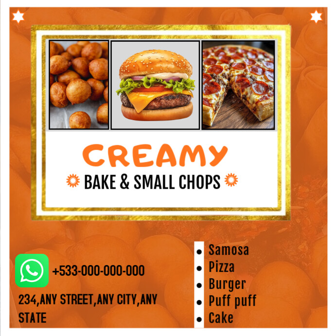 Red List-based Editable Bakes And Small Chops Design Template Instagram Post
