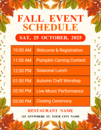 Red List-based Fall Event Schedule Flyer (us Letter) Pamflet (Letter AS) template