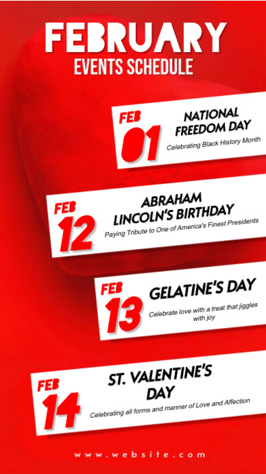 Copy of Red List-based February Events Schedule Whatsapp Status ...