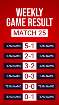 Red List-based Game Result Instagram Story template
