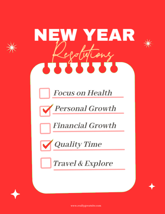 Red List-based New Year Resolution Flyer (us Letter) template