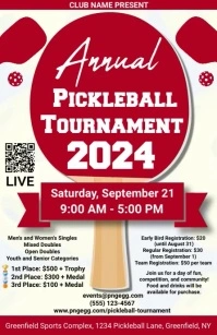 Red List-based Pickleball Tournament Flyer Ta Tabloid template