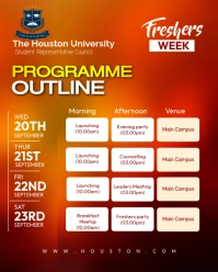 Red List-based Programme Outline Graduation School Event Editable Blank Template Design  Instagram P