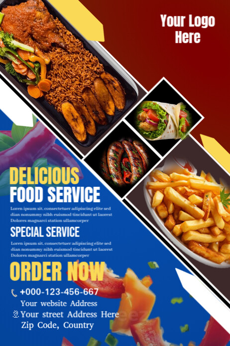 Plantilla de Red List-based Restaurant Menu Poster | PosterMyWall