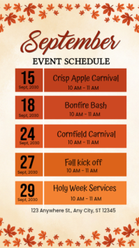 Red September Event Schedule Instagram-Story Template
