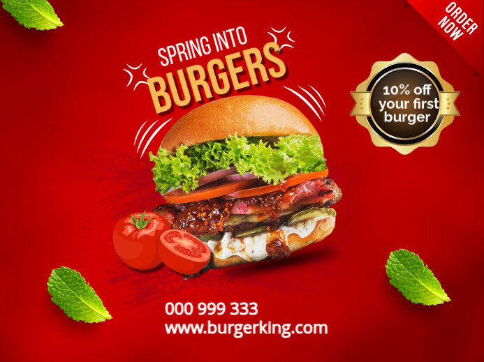Red List-based Spring Burger Sale Yard Sign template