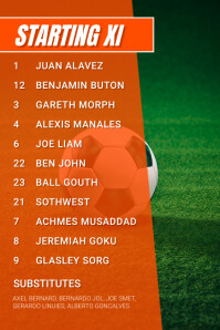 Football Match Lineup Posters Template | PosterMyWall