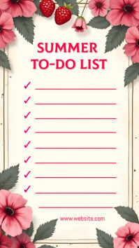 Red List-based Summer To Do List Template  Instagram Story