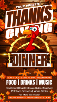 Rød Thanksgiving Dinner Event Instagram Story Template