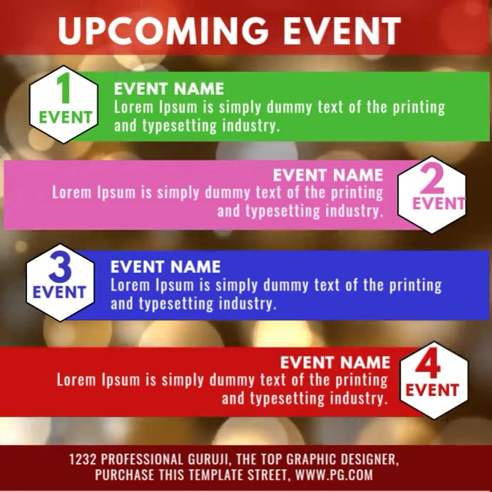 Red List-based Upcoming Event  Square (1:1) template