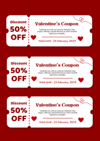 Red List-based Valentine's Day Gift Voucher  A4 template